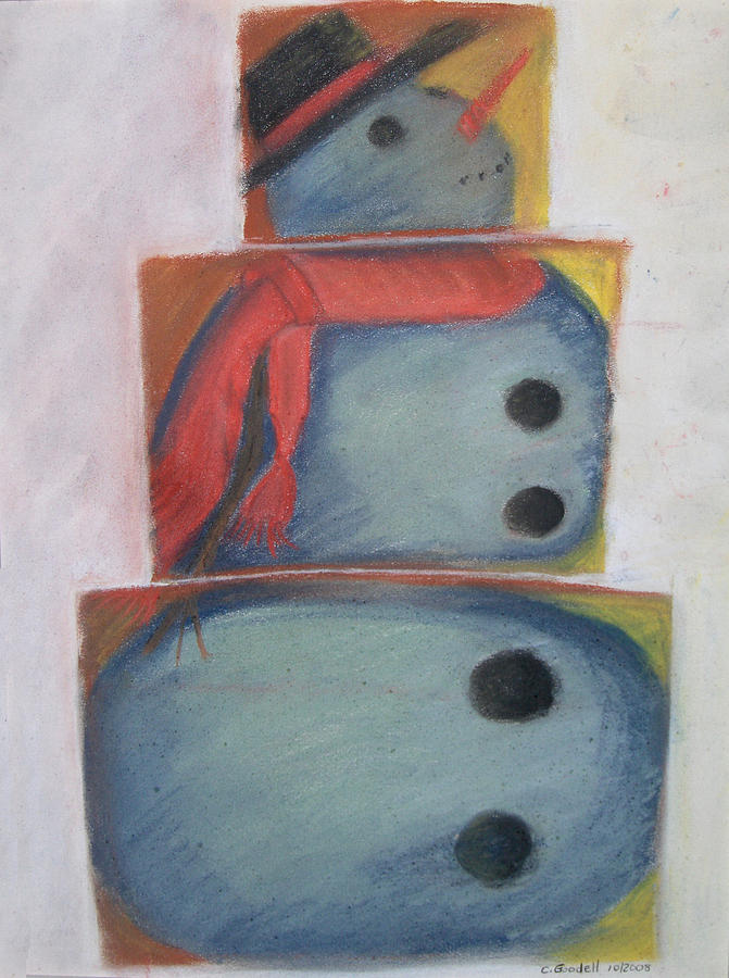 Sno Man Painting by Claudia Goodell