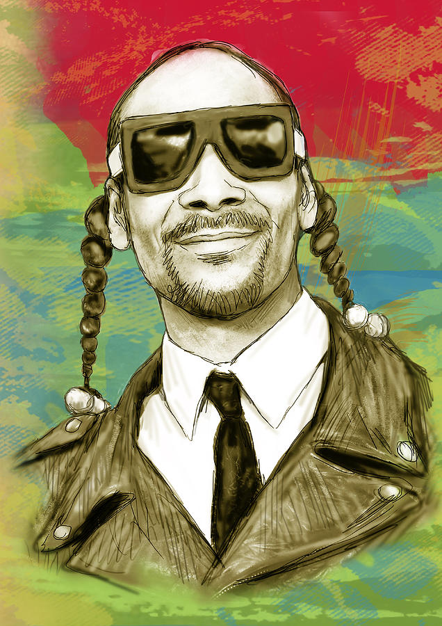 Snoop Dogg Drawing - Snoop Dogg art sketch poster by Kim Wang