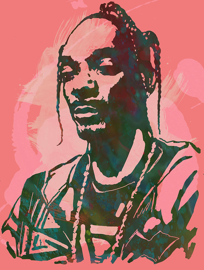 Snoop Dogg Drawing - Snoop Dogg - stylised pop art drawing potrait poser by Kim Wang