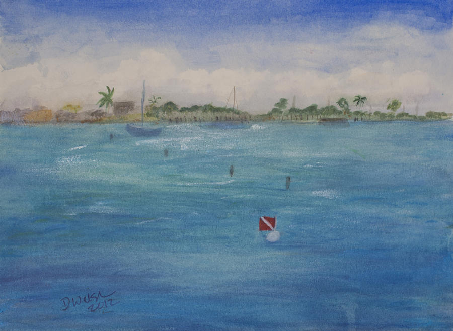 Snorkling at Blue Heron Bridge Painting by Donna Walsh