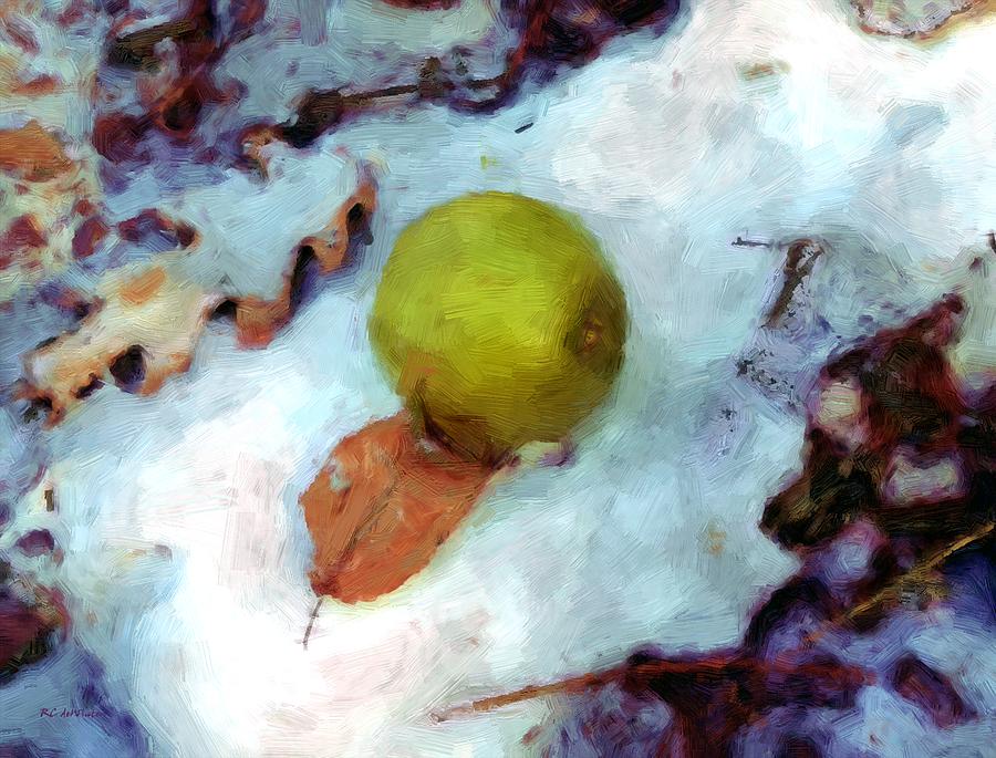 Snow Apple Painting by RC DeWinter