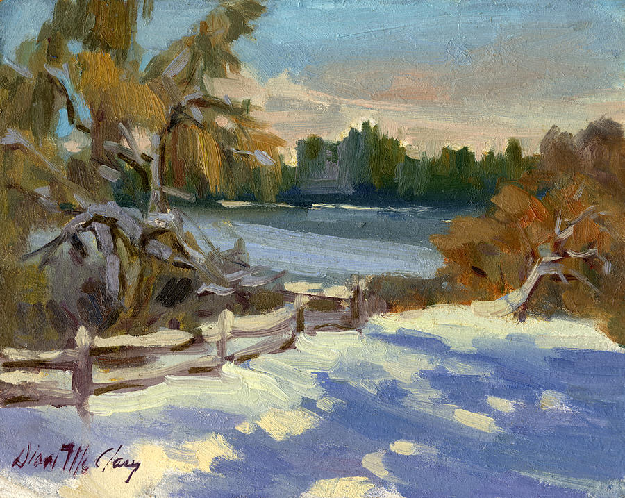 Snow at Martha Lake Painting by Diane McClary
