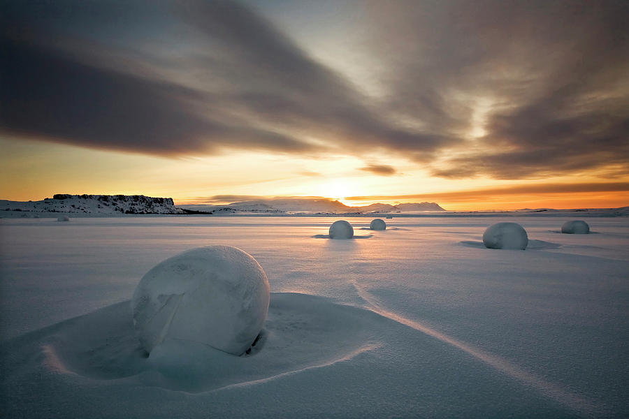 Snow Bales Photograph by Bragi Ingibergsson -