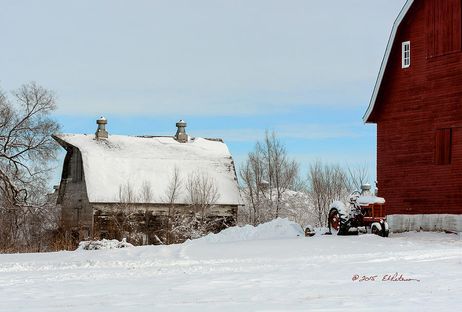 Snow Barns Photograph by Ed Peterson