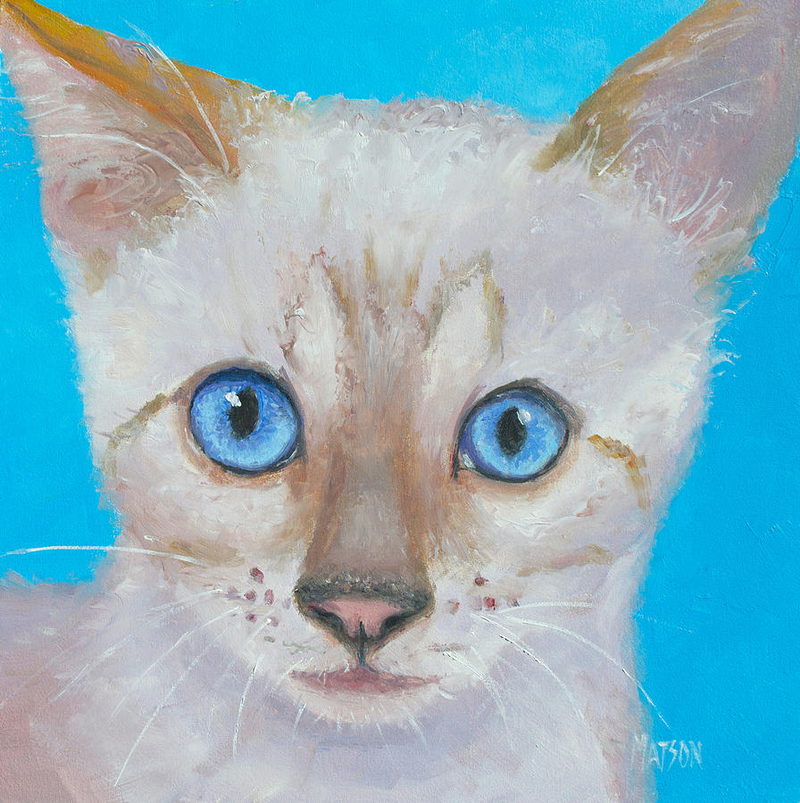 Cat Painting - Snow Bengal Cat by Jan Matson
