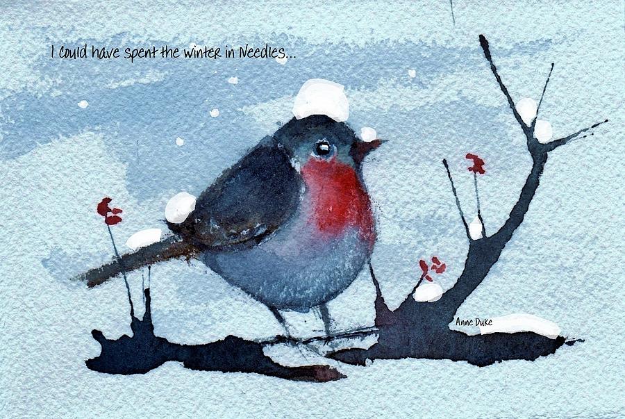 Snow Bird from Needles Painting by Anne Duke
