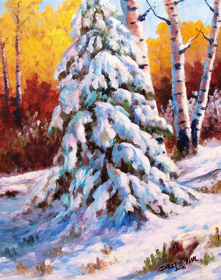 Winter Painting - Snow Blanket by David G Paul