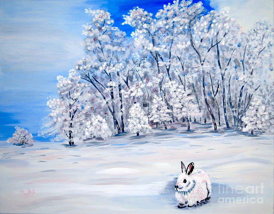 Snow Bunny Painting by Phyllis Kaltenbach