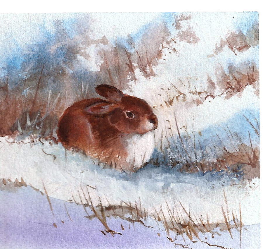 Snow Bunny Painting by Richard Hinger