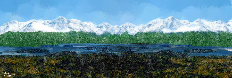 Snow Capped Mountains Painting by Bruce Nutting