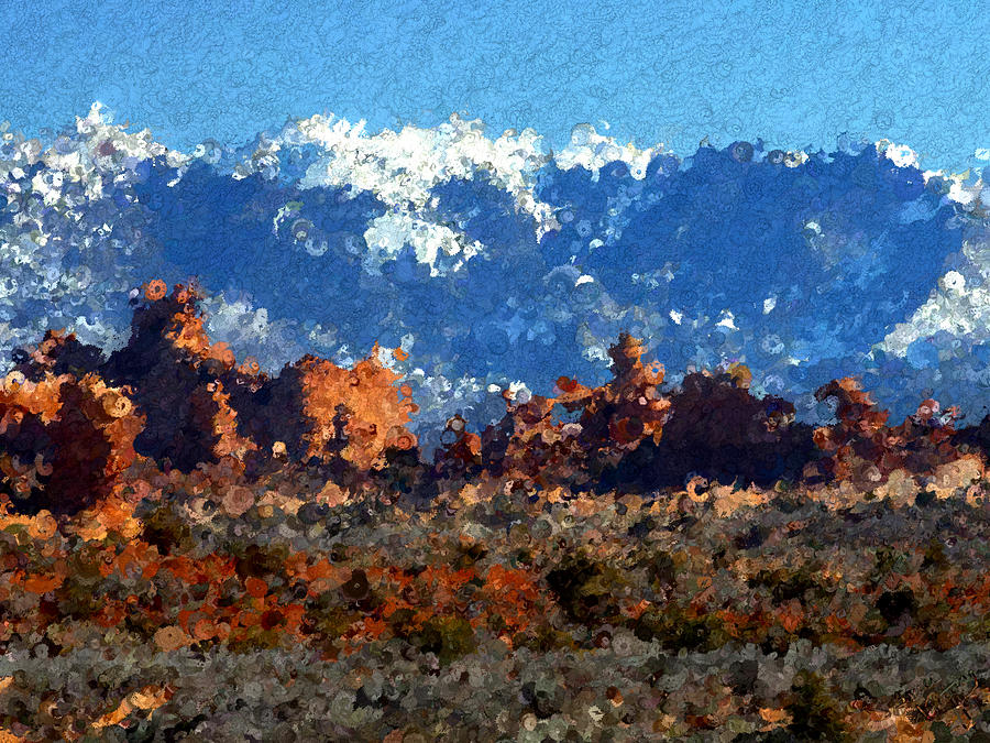 Snow Capped Mountains in the Desert Painting by Bruce Nutting