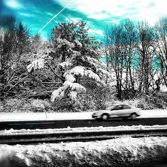 Car Photograph - Snow Commute. #nystate  #ny  #snow by Joseph Christopher