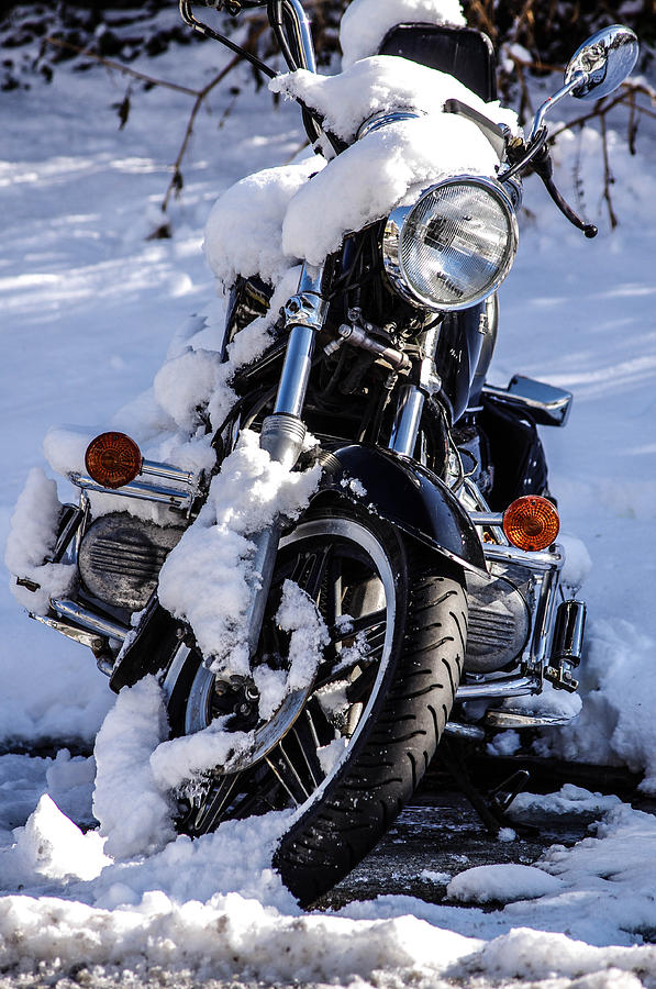 Snow cover bike Photograph by Gerald Kloss