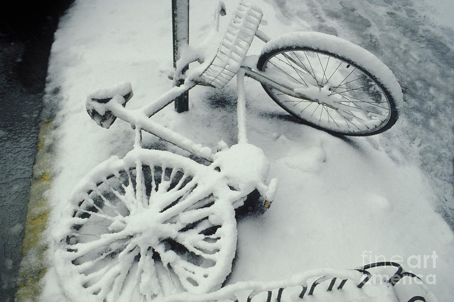 Snow Covered Bike Photograph by Ron & Nancy Sanford
