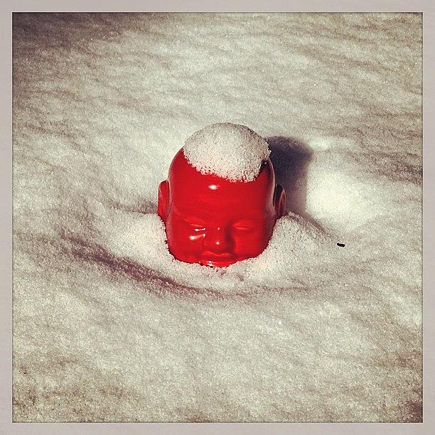 Snow Covered Buddha Photograph by Burk Jackson