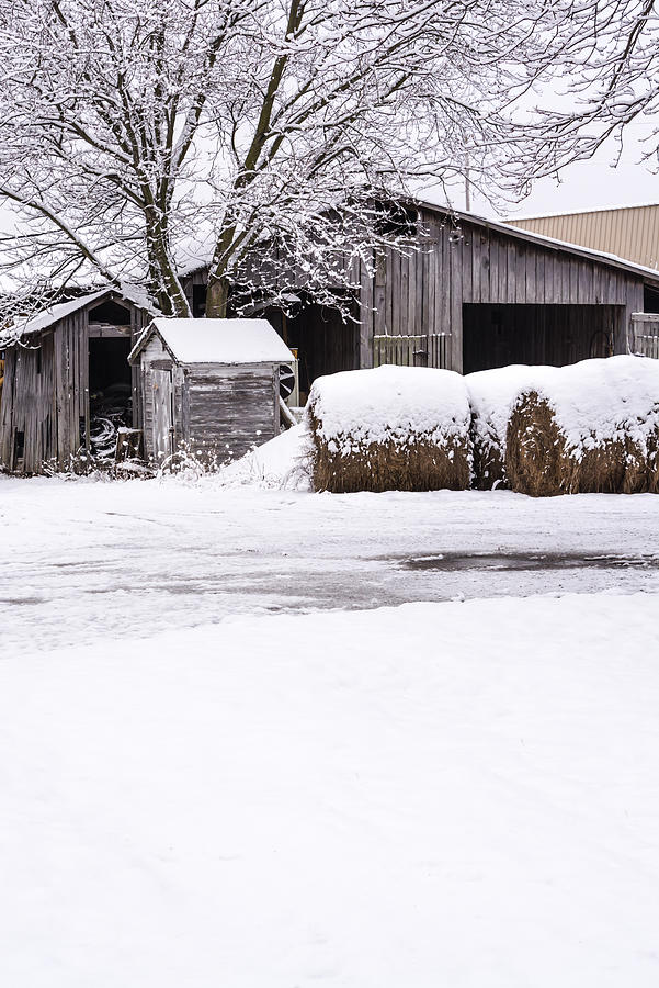 Snow Covered Farm Photograph