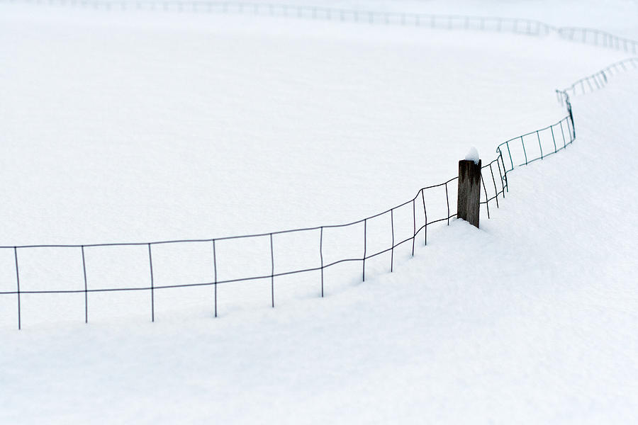 Snow covered fence Photograph by Michael Russell