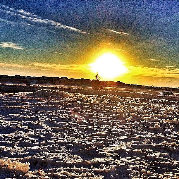 Snow-covered Friday Sunset Photograph by Kevin Lanning