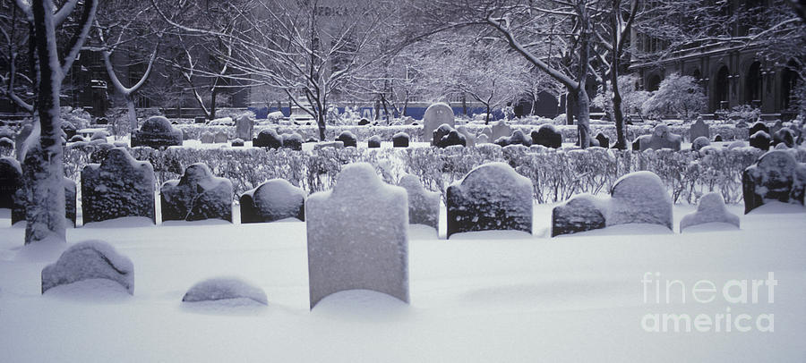 Snow Covered Graves Photograph by Ron Sanford