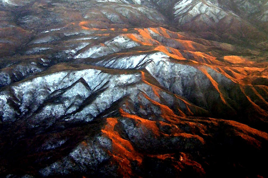 Snow Covered Hills with Orange Glow of Sunset Photograph by Jodie Marie Anne Richardson Traugott          aka jm-ART