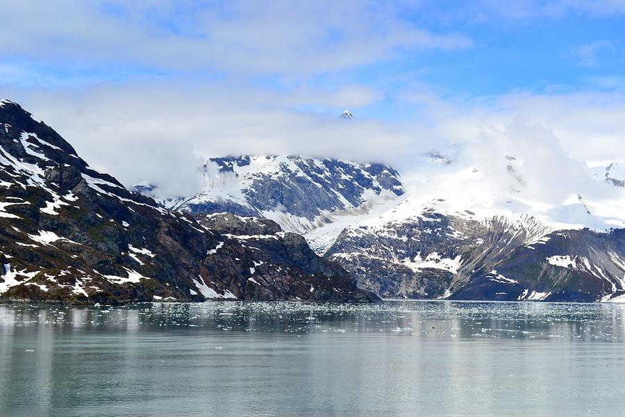 Snow Covered Mountain Range Glacier Bay Photograph by Deborahmaxemow