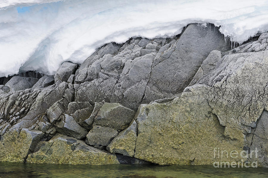 Nature Photograph - Snow-covered Rocks, Antarctica by John Shaw