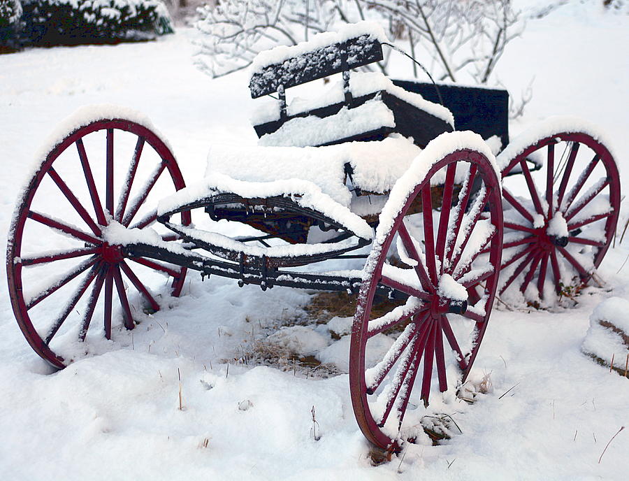 Snow Covered Wagon Photograph by Martin Kaschke - Fine Art America