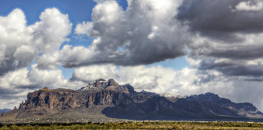 Snow Day at the Superstitions  Photograph by Saija Lehtonen