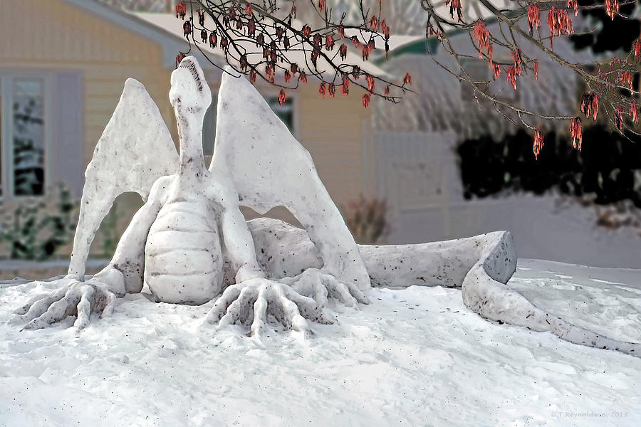 Dragon Painting - Snow Dragon 3 by Terry Reynoldson