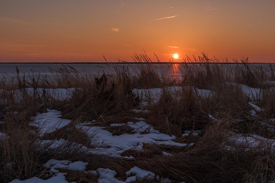 Snow Dune Sunset Seaside Park NJ Photograph by Terry DeLuco