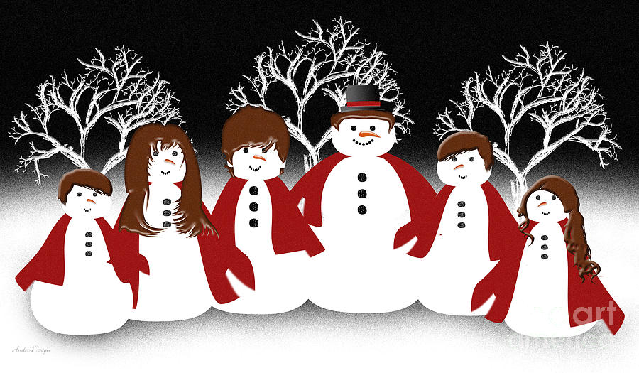Snow Family 2 Digital Art by Andee Design