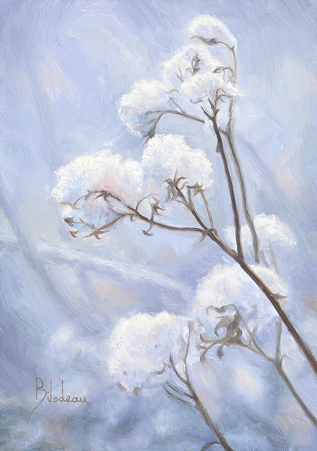 Winter Painting - Snow Flowers by Lucie Bilodeau