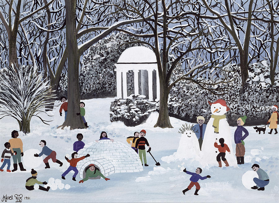 Winter Painting - Snow Follies by Judy Joel