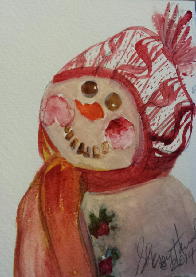Snow Girl Painting by Sherry Harradence