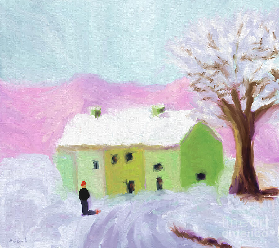 Snow in Landscape Digital Art by Arlene Babad