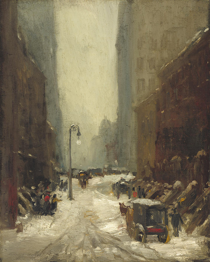 New York City Painting - Snow in New York by Mountain Dreams