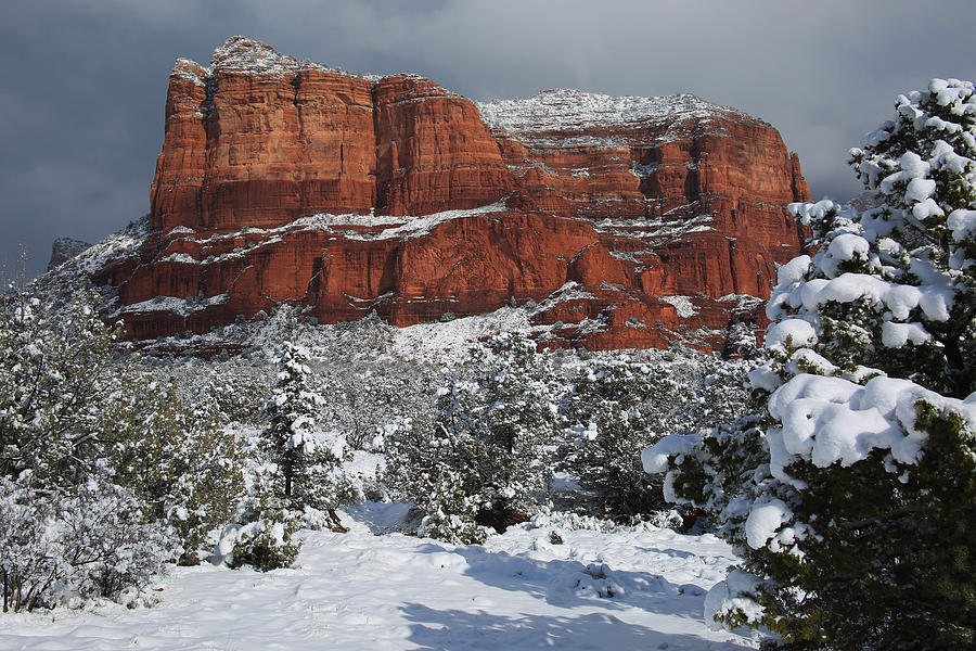 Landscape Photograph - Snow In Sedona by Donna Kennedy