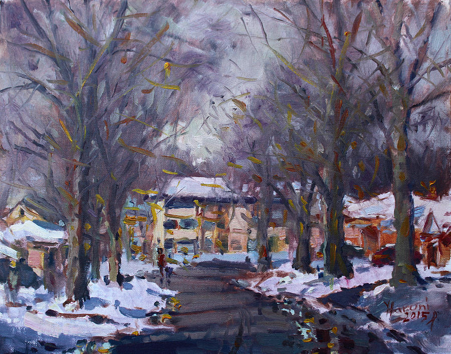 Winter Painting - Snow in Silverado Dr by Ylli Haruni