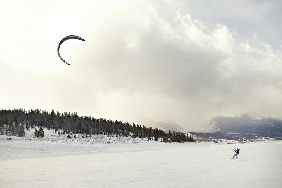 Snow - Kite In The Mountains Photograph by Daniel Milchev