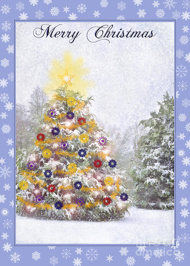 Snow Laden Cedar Trees - Christmas Card Photograph by Debbie Portwood