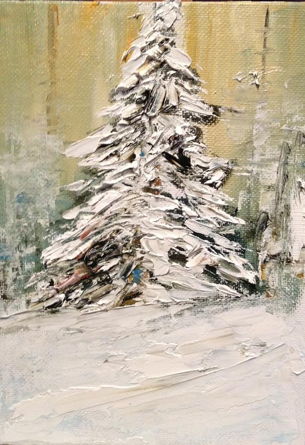 Snow Laden Tree - Winter Painting by Desmond Raymond