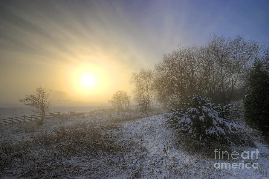 Winter Photograph - Snow Landscape Sunrise by Yhun Suarez