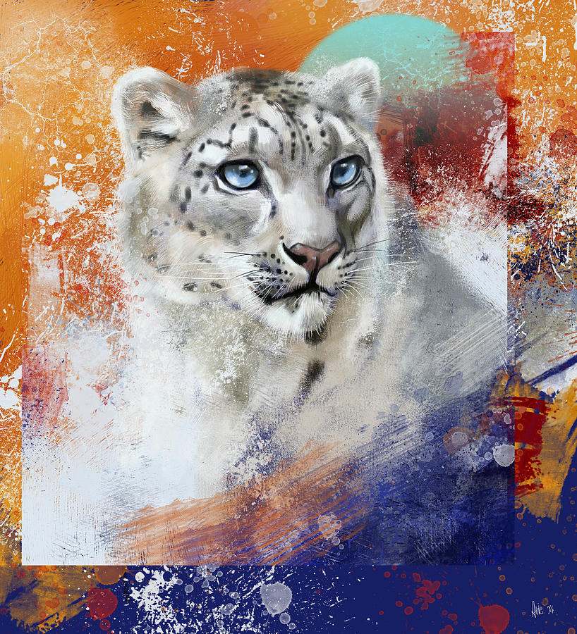 Snow Leopard Digital Art by Arie Van der Wijst