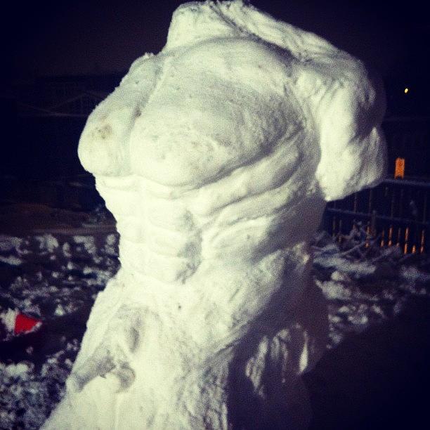 Snow Man - 20.01.2013 Photograph by Sam Ung