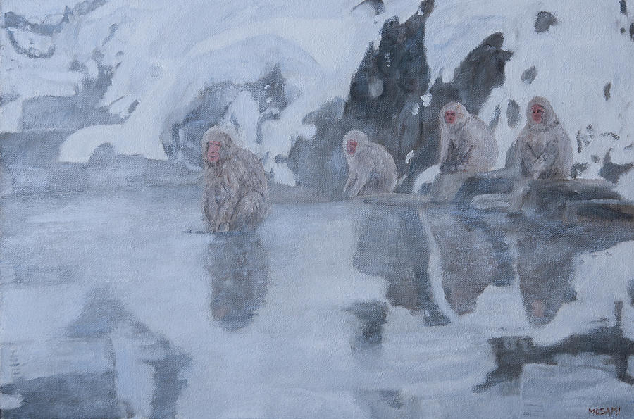 Snow Monkeys Painting by Masami Iida