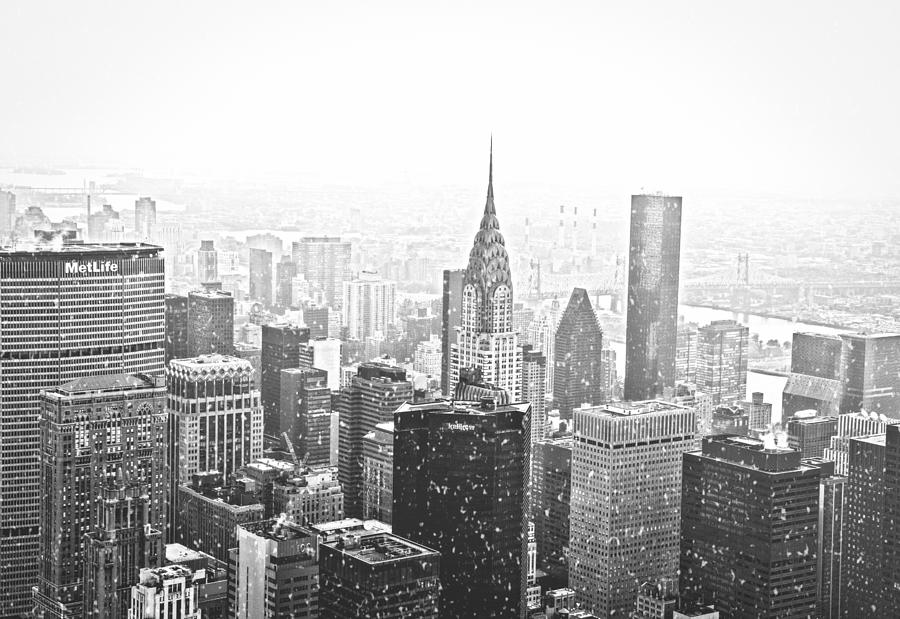 New York City Photograph - Snow - New York City Skyline by Vivienne Gucwa