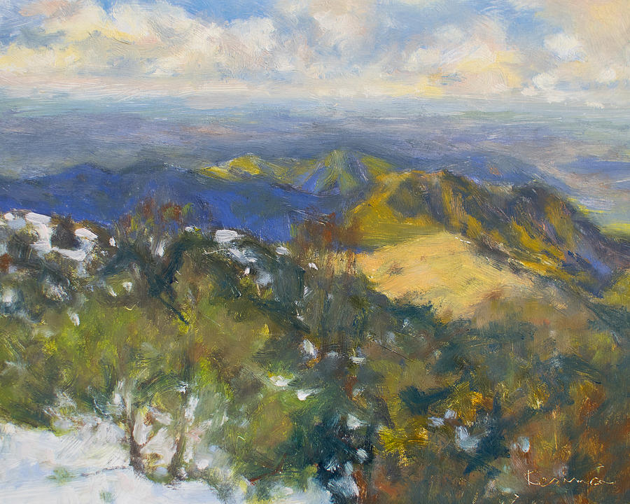 Snow on Mount Diablo Number One Painting by Kerima Swain