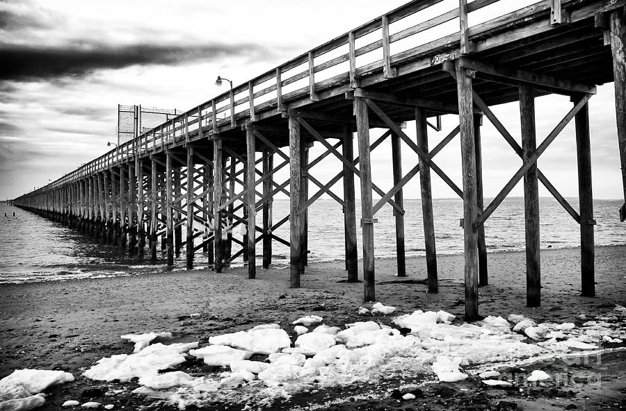 Snow on the Beach Photograph by John Rizzuto