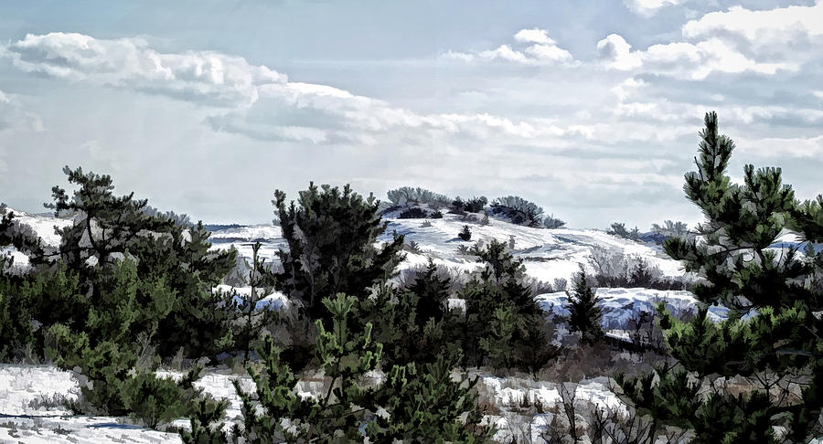 Snow On The Dunes Photo Art Photograph by Constantine Gregory