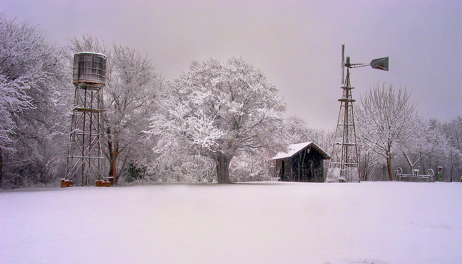 Snow on the Farm Photograph by David and Carol Kelly